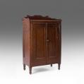 Diminutive Pine Red and Black Grain Painted Jelly Cupboard Diminutive Pine Red and Black Grain Painted Jelly Cupboard