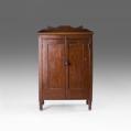 Diminutive Pine Red and Black Grain Painted Jelly Cupboard 