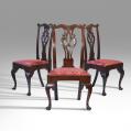 Set of Three Walnut Chippendale Side Chairs Set of Three Walnut Chippendale Side Chairs
