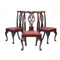 Set of Three Walnut Chippendale Side Chairs Set of Three Walnut Chippendale Side Chairs