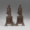 Pair of Cast Iron George Washington Andirons (SOLD)