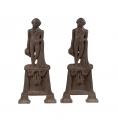 Pair of Cast Iron George Washington Andirons (SOLD)