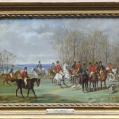 Four Oil on Board Hunt Scenes Four Oil on Board Hunt Scenes
