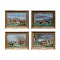 Four Oil on Board Hunt Scenes Four Oil on Board Hunt Scenes