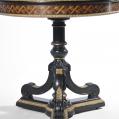 Ebonized Victorian Circular Center Table