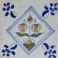 A Set of Thirty Six Dutch Delft Polychrome Tulip Tiles A Set of Thirty Six Dutch Delft Polychrome Tulip Tiles