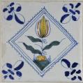 A Set of Thirty Six Dutch Delft Polychrome Tulip Tiles A Set of Thirty Six Dutch Delft Polychrome Tulip Tiles