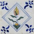 A Set of Thirty Six Dutch Delft Polychrome Tulip Tiles A Set of Thirty Six Dutch Delft Polychrome Tulip Tiles