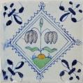 A Set of Thirty Six Dutch Delft Polychrome Tulip Tiles A Set of Thirty Six Dutch Delft Polychrome Tulip Tiles