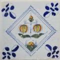 A Set of Thirty Six Dutch Delft Polychrome Tulip Tiles A Set of Thirty Six Dutch Delft Polychrome Tulip Tiles