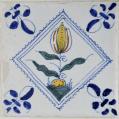 A Set of Thirty Six Dutch Delft Polychrome Tulip Tiles A Set of Thirty Six Dutch Delft Polychrome Tulip Tiles