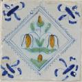A Set of Thirty Six Dutch Delft Polychrome Tulip Tiles A Set of Thirty Six Dutch Delft Polychrome Tulip Tiles
