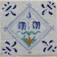 A Set of Thirty Six Dutch Delft Polychrome Tulip Tiles A Set of Thirty Six Dutch Delft Polychrome Tulip Tiles