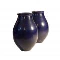 Pair of Galloway Glazed Urns with Excellent Indigo Patina (SOLD)