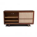Black Walnut Nakashima Double Sliding Door Cabinet (SOLD)
