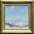 Oil on Canvas Entitled &quot;Village in Winter&quot;