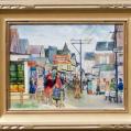 Oil on Board Entitled &quot;Noon Street&quot; by Nancy Maybin Ferguson (SOLD)