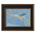 Acrylic on Panel Entitled Mermaid for &quot;Thomas W. Dewing&quot; by John Suplee