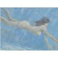 Acrylic on Panel Entitled Mermaid for &quot;Thomas W. Dewing&quot; by John Suplee