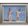 Acrylic on Panel Entitled &quot;Paddleball for Grigory Gluckmann&quot; by John Suplee