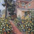 Acyrlic on Panel Entitled&quot; Sidewalk Garden&quot; by John Suplee