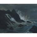 Oil on Canvas Entitled &quot;End of the Night&quot; by Richard Chalfant