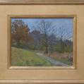 Oil on Panel Entitled "Autumn at Georgia Farm" by Michael Stuart Traines
