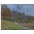 Oil on Panel Entitled "Autumn at Georgia Farm" by Michael Stuart Traines