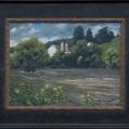 Oil on Panel Entitled &quot;Flood Stage, Valley Creek, East Bradford&quot; by Richard Chalfant