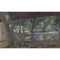 Oil on Panel Entitled &quot;Under the Bridge&quot; by Richard Chalfant