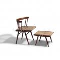 Nakashima Walnut Grass-Seated Side Chair With Stool (SOLD)
