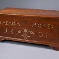 Very Rare Walnut Sulfur Inlaid Blanket Chest