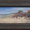 Oil on Panel Entitled &quot;People Watching&quot; by Richard Chalfant