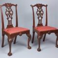 Rare Pair of Mahogany Chippendale Side Chairs