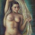 Oil on Canvas Entitled "Nude with Scarf" by Grace Gemberling Keast Oil on Canvas Entitled "Nude with Scarf" by Grace Gemberling Keast