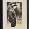 Pastel on Paper Entitled &quot;Unemployed&quot; by Grace Gemberling Keast (SOLD)