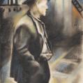 Pastel on Paper Entitled &quot;Unemployed&quot; by Grace Gemberling Keast (SOLD)