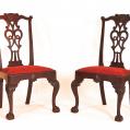 Rare Pair of Mahogany Chippendale Side Chairs
