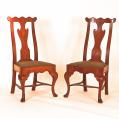 Rare Pair of Maple Queen Anne Side Chairs