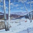 Oil on Canvas Entitled "Mountain Village" by Carl Lawless Oil on Canvas Entitled "Mountain Village" by Carl Lawless