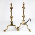 A Very Rare Pair of Brass Andirons (SOLD)