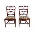 Pair of Important Mahogany Ladderback Sidechairs