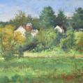 Oil on Panel Entitled "Chester County Farmstead" by Michael Traines