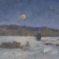 Acyrlic on Panel Entitled&quot; Little Winter Moonrise&quot; by John Suplee